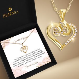 nyaklánc szív alakú medállal - aranyozott - ajándék lányának a szülőktől