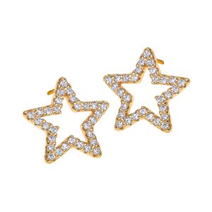 csillag alakú fülbevaló aranyozott ezüst 925 arany 24 karátos arany ajándék
