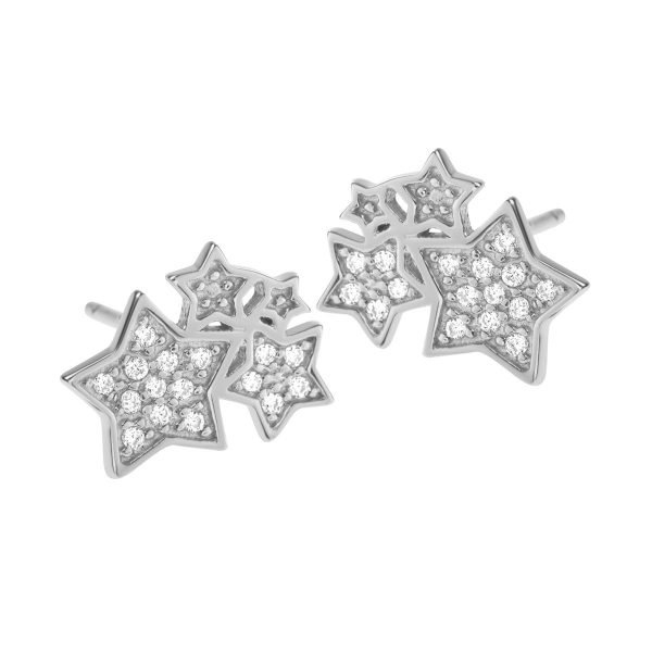 fülbevaló csillag kristályok ezüst 925 cirkon kövek ajándék